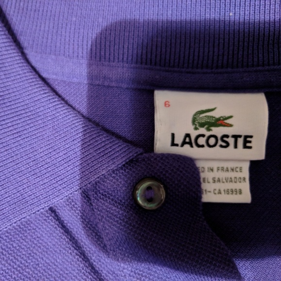 Men's Purple Lacoste Polo - Picture 3 of 4